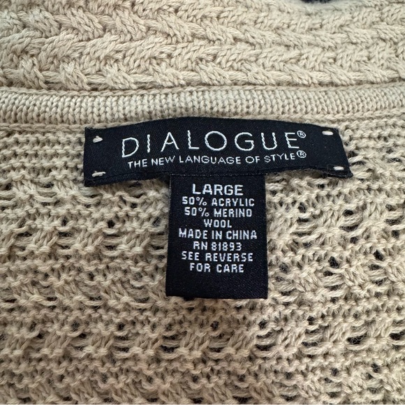 Dialogue Cream Knit Full Length Sweater Size L - Picture 7 of 9